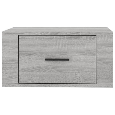 Seinäkiinnitettävät yöpöydät 2 kpl harmaa Sonoma 50x36x25 cm