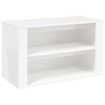 Kenkäteline korkeakiilto valkoinen 75x35x45 cm tekninen puu