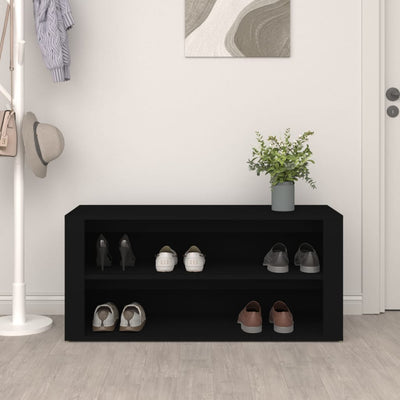 Kenkäteline musta 100x35x45 cm tekninen puu