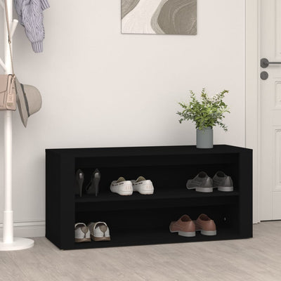 Kenkäteline musta 100x35x45 cm tekninen puu