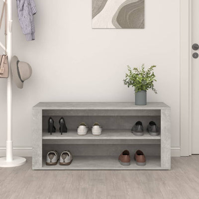 Kenkäteline betoninharmaa 100x35x45 cm tekninen puu