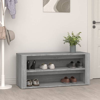 Kenkäteline betoninharmaa 100x35x45 cm tekninen puu