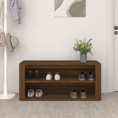 Kenkäteline ruskea tammi 100x35x45 cm tekninen puu
