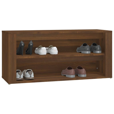 Kenkäteline ruskea tammi 100x35x45 cm tekninen puu
