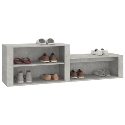 Kenkäkaappi betoninharmaa 150x35x45 cm tekninen puu
