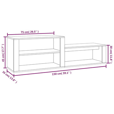 Kenkäkaappi ruskea tammi 150x35x45 cm tekninen puu