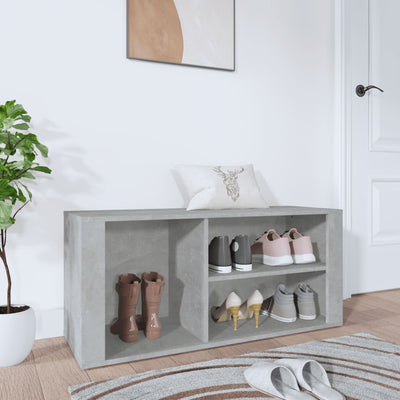 Kenkäkaappi betoninharmaa 100x35x45 cm tekninen puu