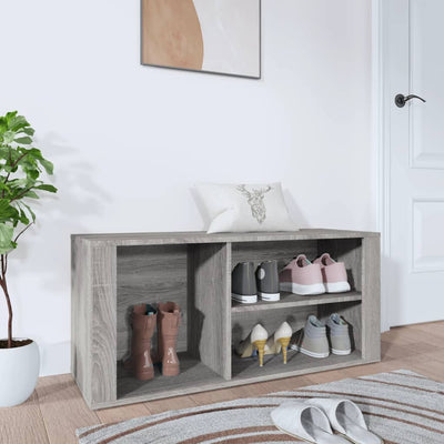 Kenkäkaappi harmaa Sonoma 100x35x45 cm tekninen puu