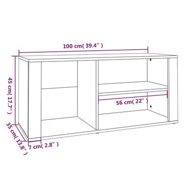 Kenkäkaappi ruskea tammi 100x35x45 cm tekninen puu
