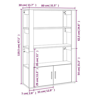 Senkki betoninharmaa 80x30x119,5 cm tekninen puu