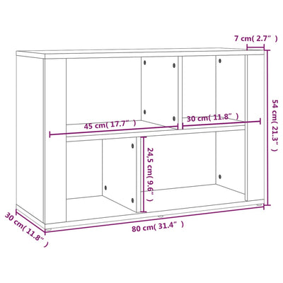 Senkki ruskea tammi 80x30x54 cm tekninen puu
