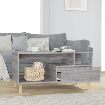 Sohvapöytä harmaa Sonoma 90x49x45 cm tekninen puu