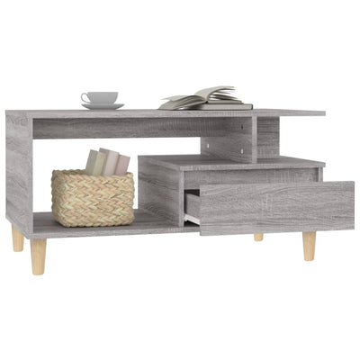 Sohvapöytä harmaa Sonoma 90x49x45 cm tekninen puu