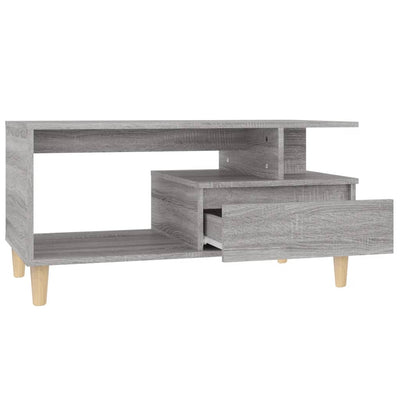Sohvapöytä harmaa Sonoma 90x49x45 cm tekninen puu
