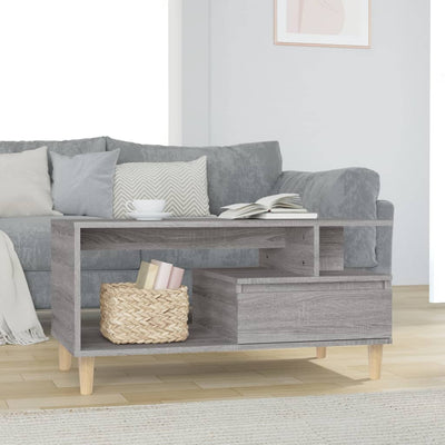 Sohvapöytä harmaa Sonoma 90x49x45 cm tekninen puu