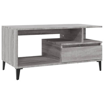 Sohvapöytä harmaa Sonoma 90x49x45 cm tekninen puu