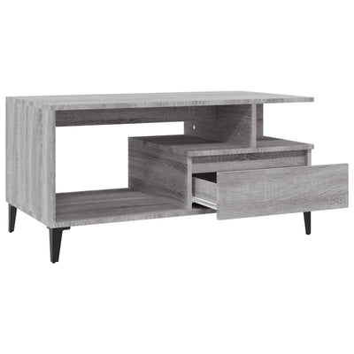 Sohvapöytä harmaa Sonoma 90x49x45 cm tekninen puu