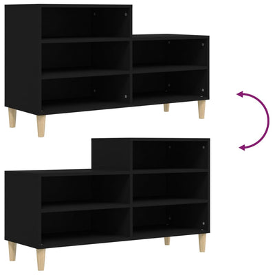 Kenkäkaappi musta 102x36x60 cm tekninen puu