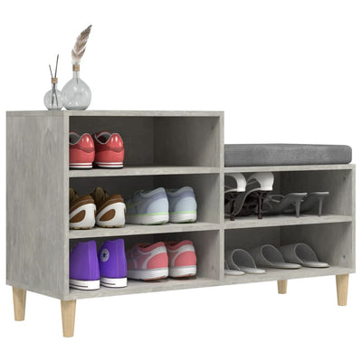 Kenkäkaappi betoninharmaa 102x36x60 cm tekninen puu