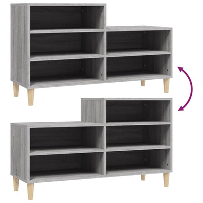 Kenkäkaappi harmaa Sonoma 102x36x60 cm tekninen puu