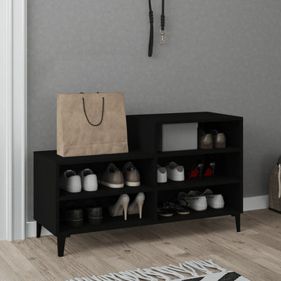 Kenkäkaappi musta 102x36x60 cm tekninen puu