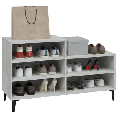 Kenkäkaappi betoninharmaa 102x36x60 cm tekninen puu