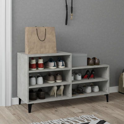 Kenkäkaappi betoninharmaa 102x36x60 cm tekninen puu