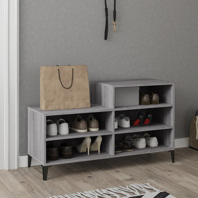 Kenkäkaappi harmaa Sonoma 102x36x60 cm tekninen puu