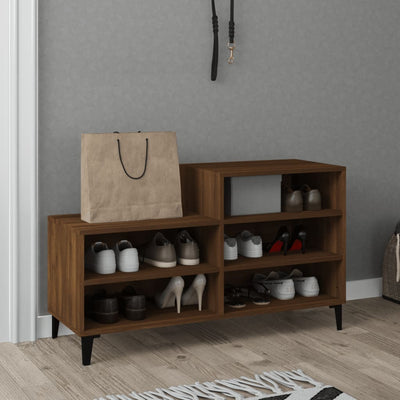 Kenkäkaappi ruskea tammi 102x36x60 cm tekninen puu