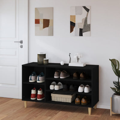 Kenkäkaappi musta 102x36x60 cm tekninen puu