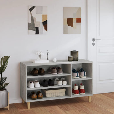 Kenkäkaappi betoninharmaa 102x36x60 cm tekninen puu