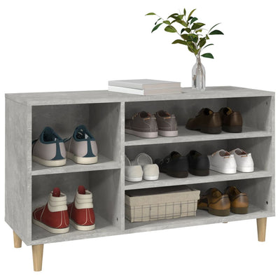 Kenkäkaappi betoninharmaa 102x36x60 cm tekninen puu