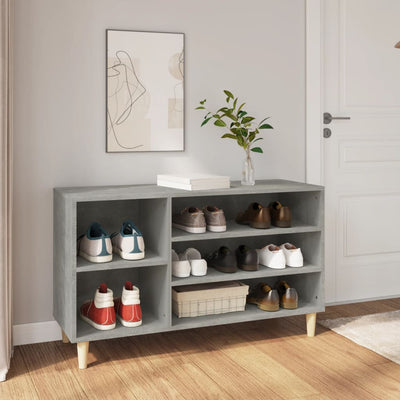 Kenkäkaappi betoninharmaa 102x36x60 cm tekninen puu