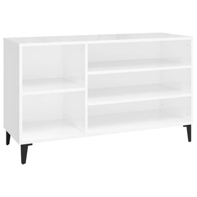 Kenkäkaappi korkeakiilto valkoinen 102x36x60 cm tekninen puu