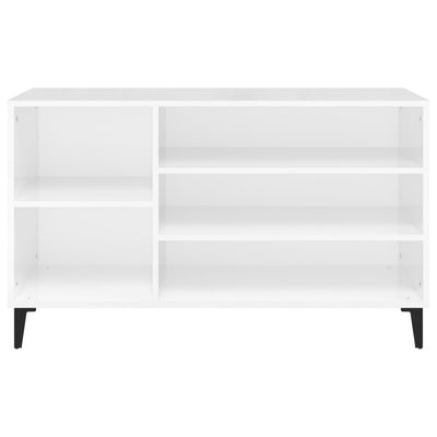 Kenkäkaappi korkeakiilto valkoinen 102x36x60 cm tekninen puu