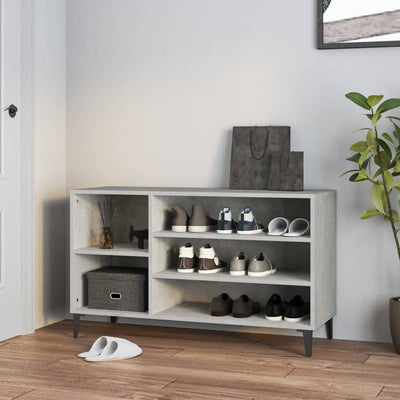 Kenkäkaappi betoninharmaa 102x36x60 cm tekninen puu