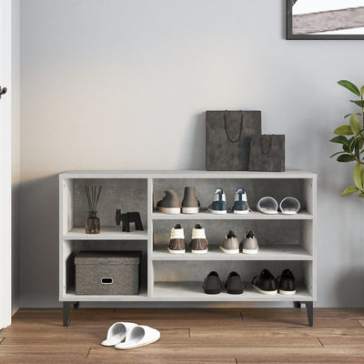 Kenkäkaappi betoninharmaa 102x36x60 cm tekninen puu