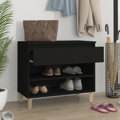 Kenkäkaappi musta 70x36x60 cm tekninen puu