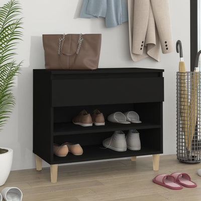 Kenkäkaappi musta 70x36x60 cm tekninen puu