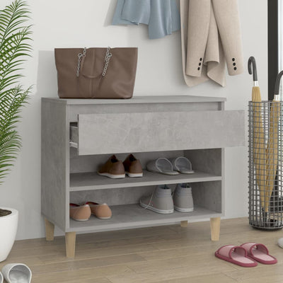 Kenkäkaappi betoninharmaa 70x36x60 cm tekninen puu
