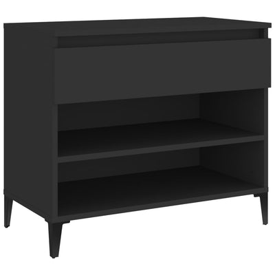 Kenkäkaappi musta 70x36x60 cm tekninen puu