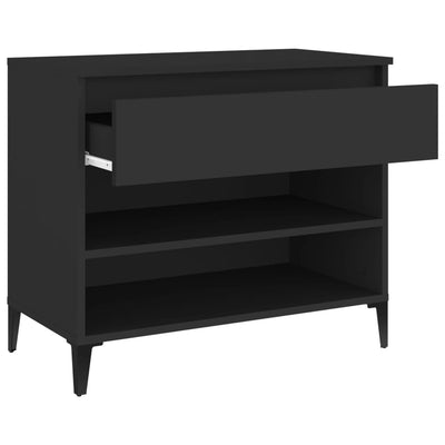 Kenkäkaappi musta 70x36x60 cm tekninen puu
