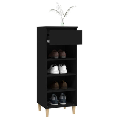Kenkäkaappi musta 40x36x105 cm tekninen puu