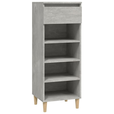 Kenkäkaappi betoninharmaa 40x36x105 cm tekninen puu