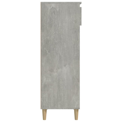 Kenkäkaappi betoninharmaa 40x36x105 cm tekninen puu