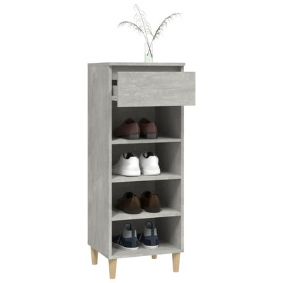 Kenkäkaappi betoninharmaa 40x36x105 cm tekninen puu