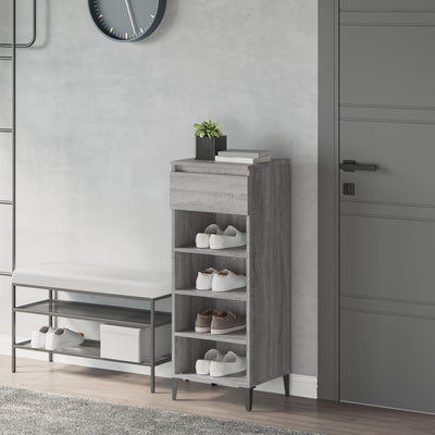 Kenkäteline harmaa Sonoma 40x36x105 cm tekninen puu