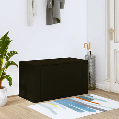 Seinäkenkäkaappi musta 70x35x38 cm tekninen puu