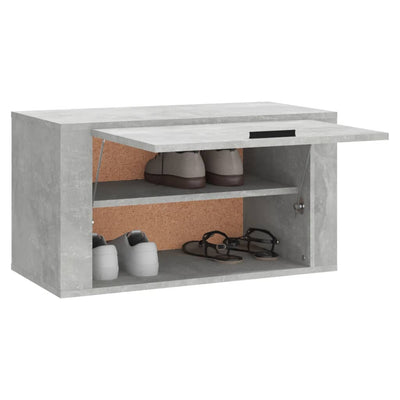 Seinäkenkäkaappi betoninharmaa 70x35x38 cm tekninen puu