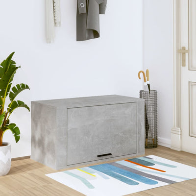 Seinäkenkäkaappi betoninharmaa 70x35x38 cm tekninen puu